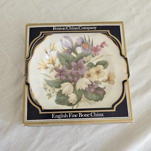 Fenton China Company English Fine Bone China flowered saucer